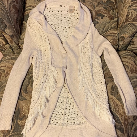 Anthro Knitted and Knotted Circle Fringe Cardi - Picture 2 of 8